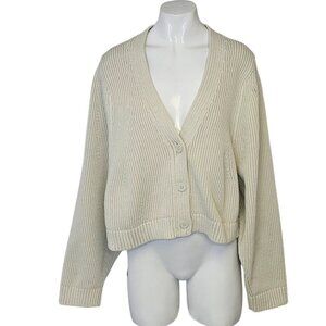 Lululemon Cotton Blend Cardigan, Loose Fit, Waist Length, Relaxed, Knit, Size S